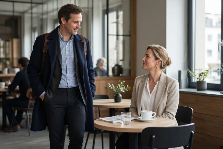 Dating-Tipps f&uuml;r Berufst&auml;tige &ndash; diskretes erstes Date in einem Caf&eacute; in der Schweiz